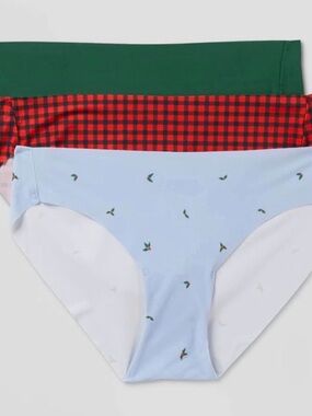 Auden 3-Pack Bikini Briefs - Green, Red Buffalo Plaid, Light Blue
